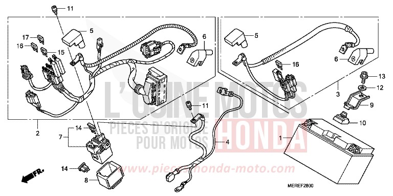BATTERIE von CBF600N ABS QUASAR SILVER METALLIC (NHA48) von 2009